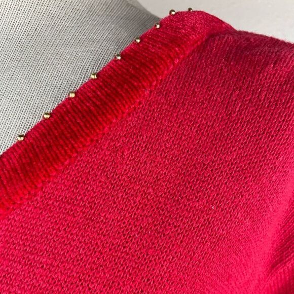 Quacker Factory American Flag V-Neck Sweater Size 1X - Picture 5 of 8